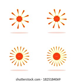 Vector Collection of icons bright colorful of stars sticker promoton, speech bubble, label promo, hot special, banner, flower starburst with rays , shadow, abstract background pattern seamless 