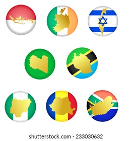 vector collection icons with countries