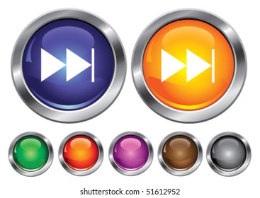 Vector collection icons with forward sign, empty button included