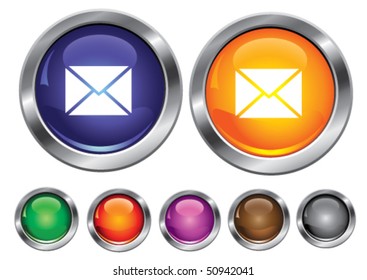 Vector collection icons with mail sign, empty button included