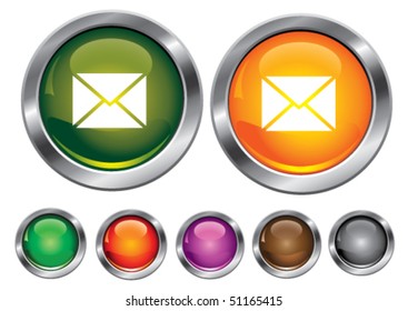 Vector collection icons with mail sign, empty button included