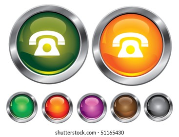 Vector collection icons with phone sign, empty button included