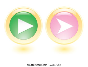 Vector collection icons with play sign