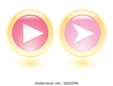 Iconos de colección de vectores con signo de reproducción