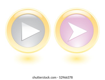 Vector collection icons with play sign