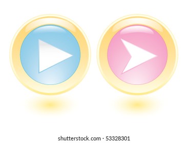 Iconos de colección de vectores con signo de reproducción