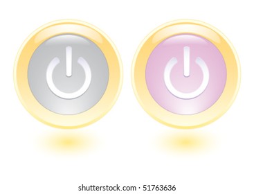 Vector collection icons with power on sign
