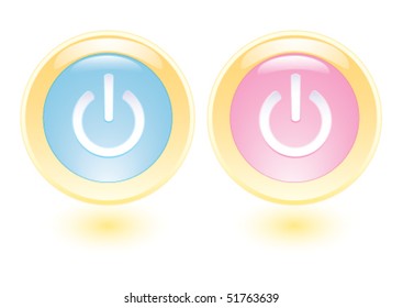 Vector collection icons with power on sign