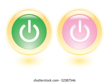 Iconos de colección de vectores con encendido