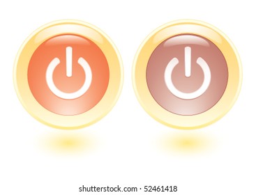 Vector collection icons with power on sign