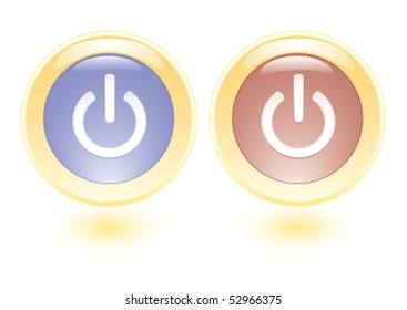 Vector collection icons with power on sign