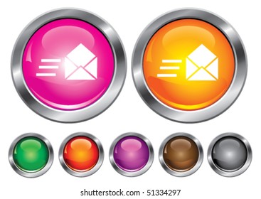 Vector collection icons with speed mail sign, empty button included