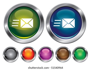 Vector collection icons with speed mail sign, empty button included