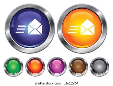 Vector collection icons with speed mail sign, empty button included