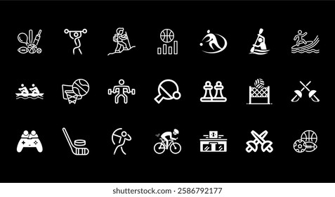 vector collection of icons for various sports