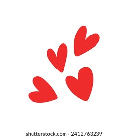 Colección vectorial de iconos ilustrados del corazón.