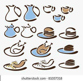 vector collection of images for fast food cafe menu