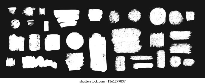 Vector collection of  ink, grunge, dirty brush, black paint,  strokes. Hand drawn calligraphy. 