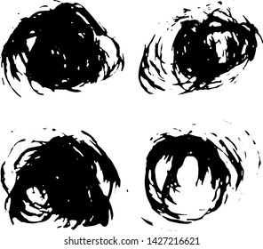 Vector collection of ink, grunge, dirty brush, black paint, strokes. Abstract grunge banner. Black brush stroke background.	
