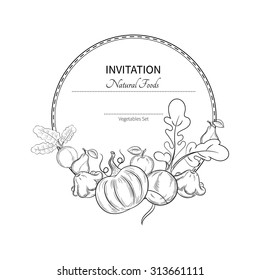 Vector collection of ink hand drawn traditional  fruits sketch for kitchen and restaurant design. Vintage fruits illustration for eco food isolated on white