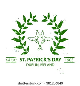 Vector collection of Irish hand drawn logo templates. Brew house, beer logotype. Vintage badges and icons. Hand sketched modern icons. St.Patricks Day labels on textured background 