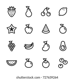 Vector Collection Of Isolated Fruit Line Icons