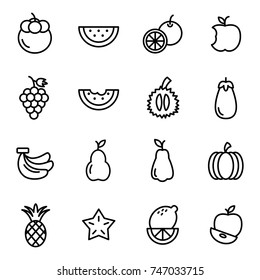 Vector Collection Of Isolated Fruit Line Icons