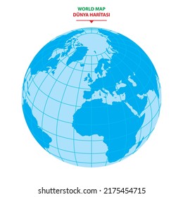 Vector of a collection of an isolated illustration on white background, the world, the earth for website and content, green and blue color gradient