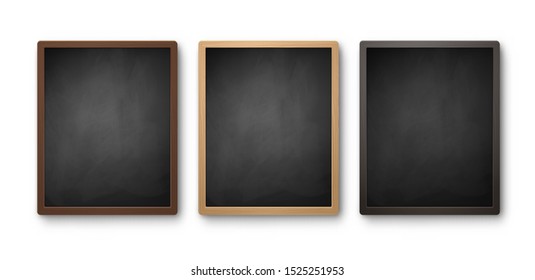 Vector collection of isolated menu boards with color variations on white background.