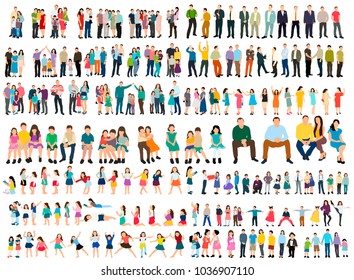 vector collection isometric people, flat style