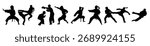 vector collection of karate martial arts silhouette illustrations