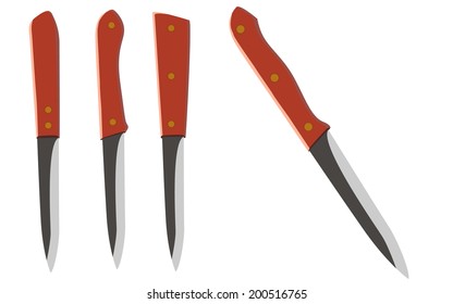 Vector collection of knife on white background