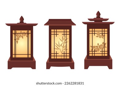 Vector collection of Korean traditional lamp 