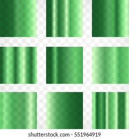 Vector collection of l gradients. Green panel set ,  squares.Color Palette 