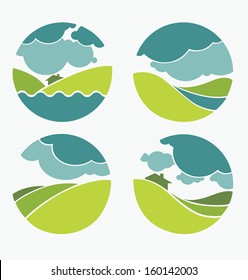 vector collection of landscape and nature symbols