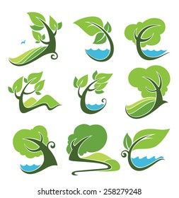 vector collection of landscape and nature symbols