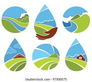 vector collection of landscape and nature symbols