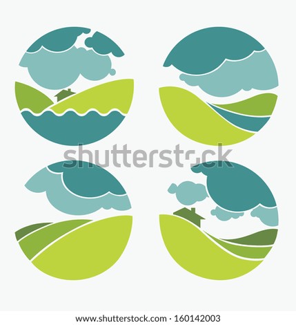 vector collection of landscape and nature symbols