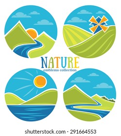 vector collection of landscape symbol, logo and emblem