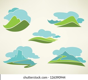 vector collection of landscape symbols
