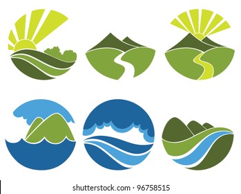 vector collection of landscape symbols