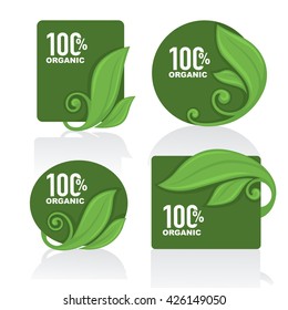 vector collection of leaf frames, labels and stickers