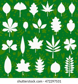 Vector collection of leaf silhouettes