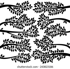 Vector Collection of Leafy Tree Branch Silhouettes