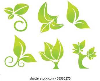vector collection of leaves plants and nature elements