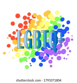 Vector collection of LGBTQ community symbols with pride flags, rainbow colored. Hand written pride, love, peace lettering with rainbow. Gay parade slogan.