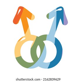 Vector collection of LGBTQ community symbols retro pride vibes with rainbow Pride month hand drawn concept Vector illustration