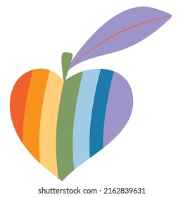 Vector collection of LGBTQ community symbols retro pride vibes with rainbow Pride month hand drawn concept Vector illustration