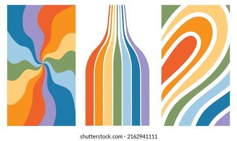 Vector collection of LGBTQ community symbols retro pride vibes with rainbow Pride month hand drawn concept Vector illustration