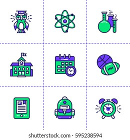 Vector collection of line icons for back to school. High quality icons suitable for mobile apps, websites and illustration